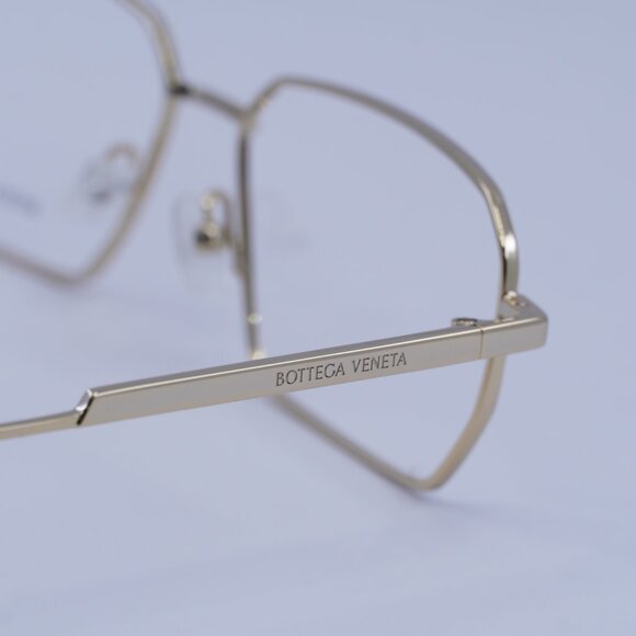 Bottega Veneta BV1073O 002 Eyeglasses Gold 56mm Rectangle Frame - Picture 9 of 10